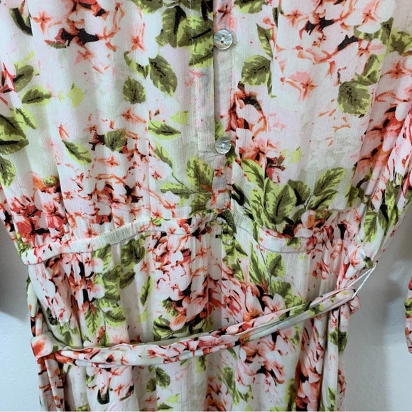 J Jill Midi Dress Small Pink Floral Cottage Core Flowy Boho‎ Coastal Peasant - Picture 3 of 15
